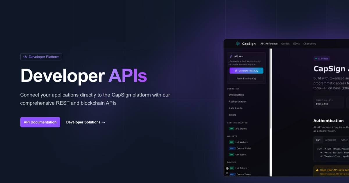 Developer APIs | CapSign